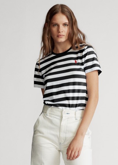 Women's Polo Ralph Lauren Striped Cotton Jersey T Shirts | 196820GMW